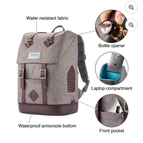 Gray and Brown Pet Carrier Backpack - Picture 4 of 11